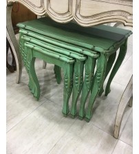 Masifart Mologia Topuzlu Zigon Sehpa Yeşil Eskitme